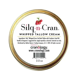 top view of Silq-n-Cran Whipped Tallow Cream jar